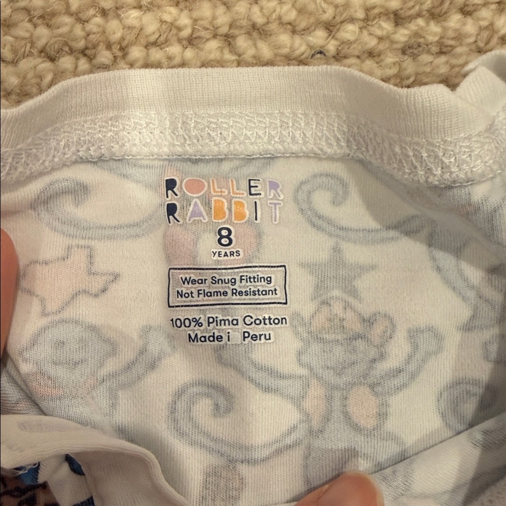 Roller Rabbit Blue cowboy monkey  Kids' Pajama Set - Picture 2 of 3